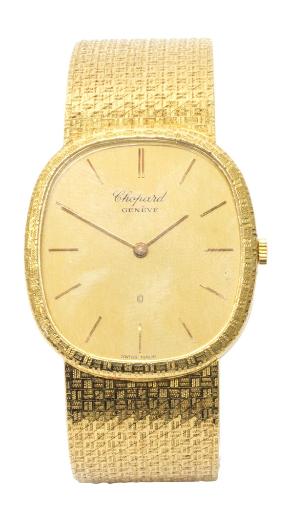 Appraisal: A gentleman's ct gold Chopard bracelet wristwatch the signed matt