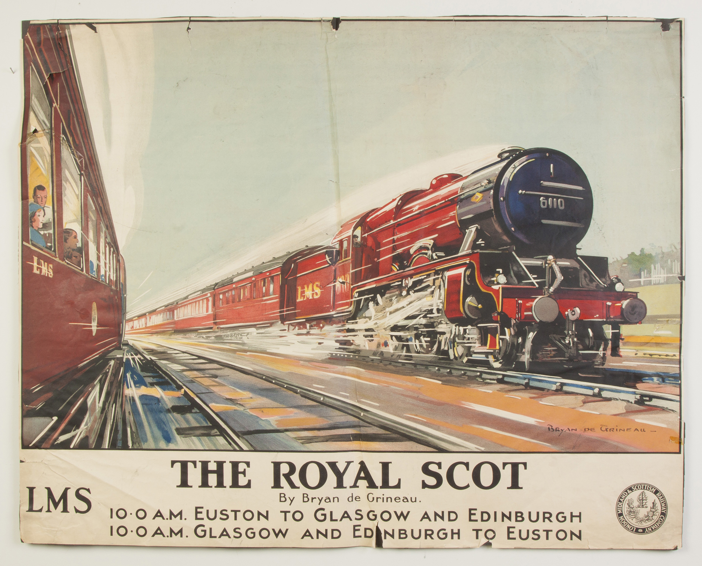 Appraisal: The Royal Scot Vintage Travel Poster By Bryan de Grineau