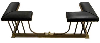 Appraisal: Brass fender bench th century