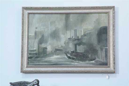 Appraisal: OIL ON BOARD PAINTING OF A TUG BOAT BY RICHARD