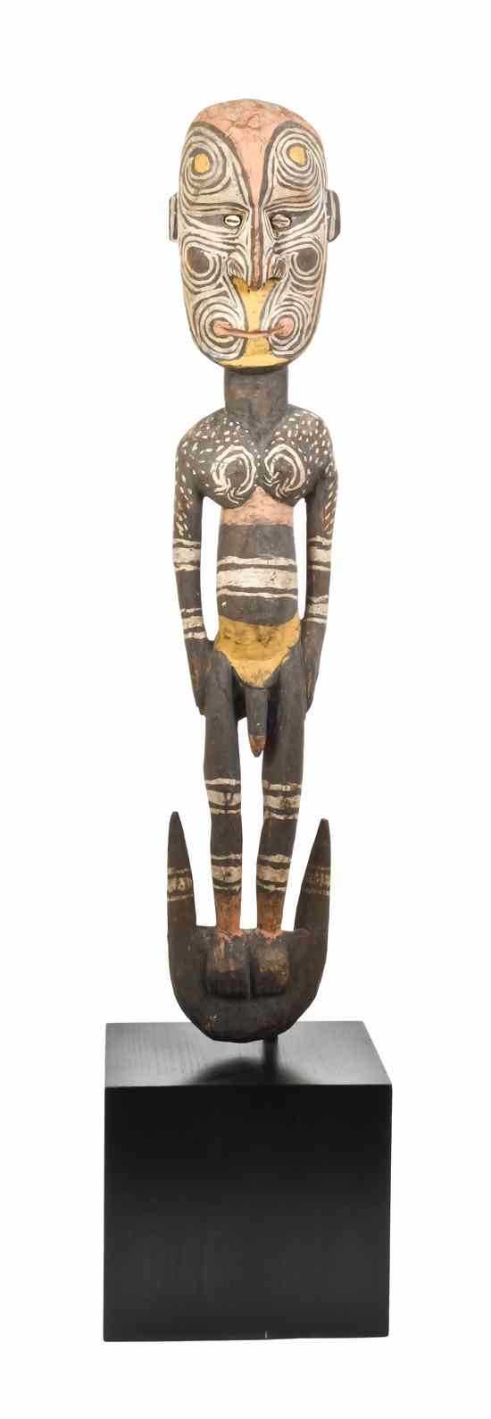 Appraisal: A New Guinea Carved and Painted Wood Figure depicting a