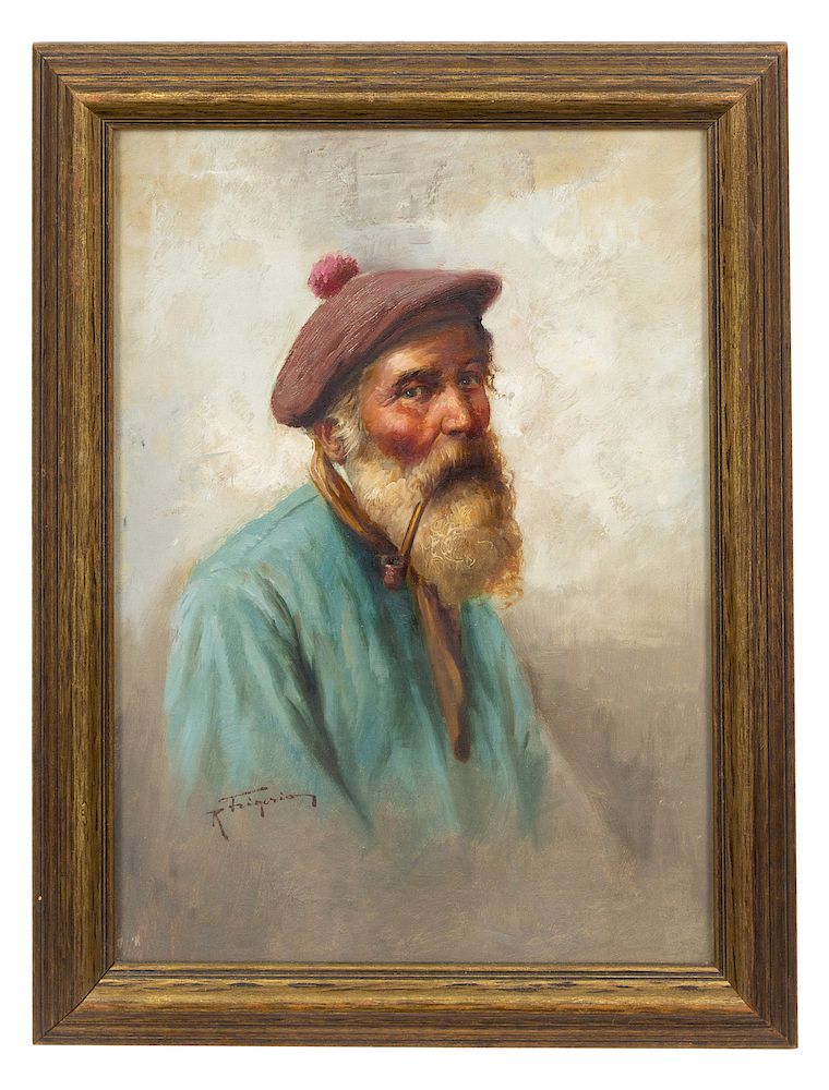 Appraisal: Artist Unknown TH CENTURY Old Man with Pi Artist Unknown