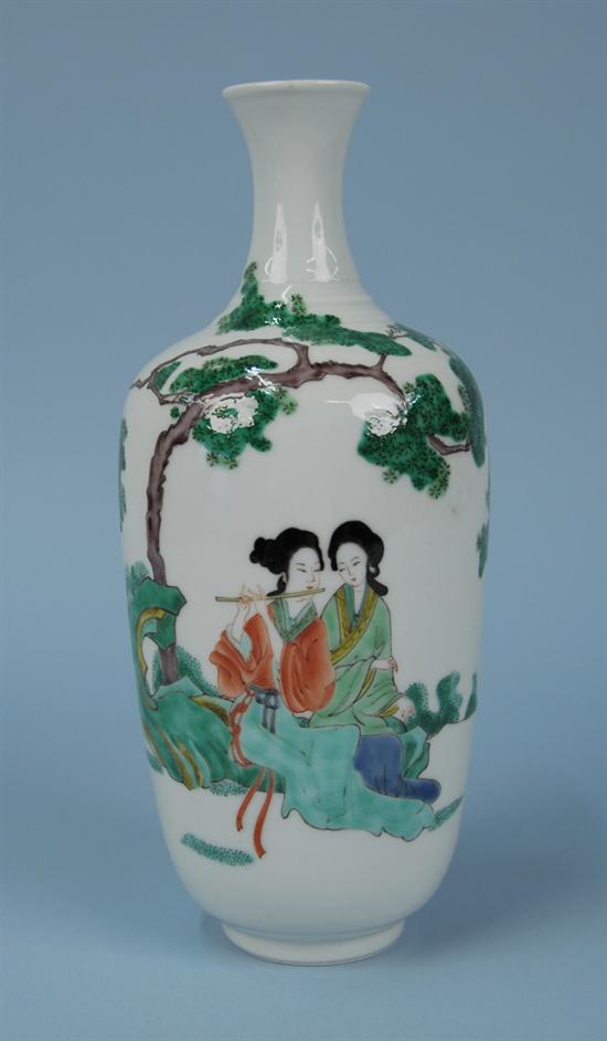 Appraisal: CHINESE PORCELAIN VASE decorated with two women seated in a