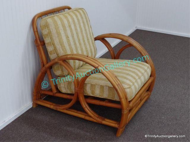 Appraisal: Mid Century Bamboo Rattan Chair Produced from the 's- 's