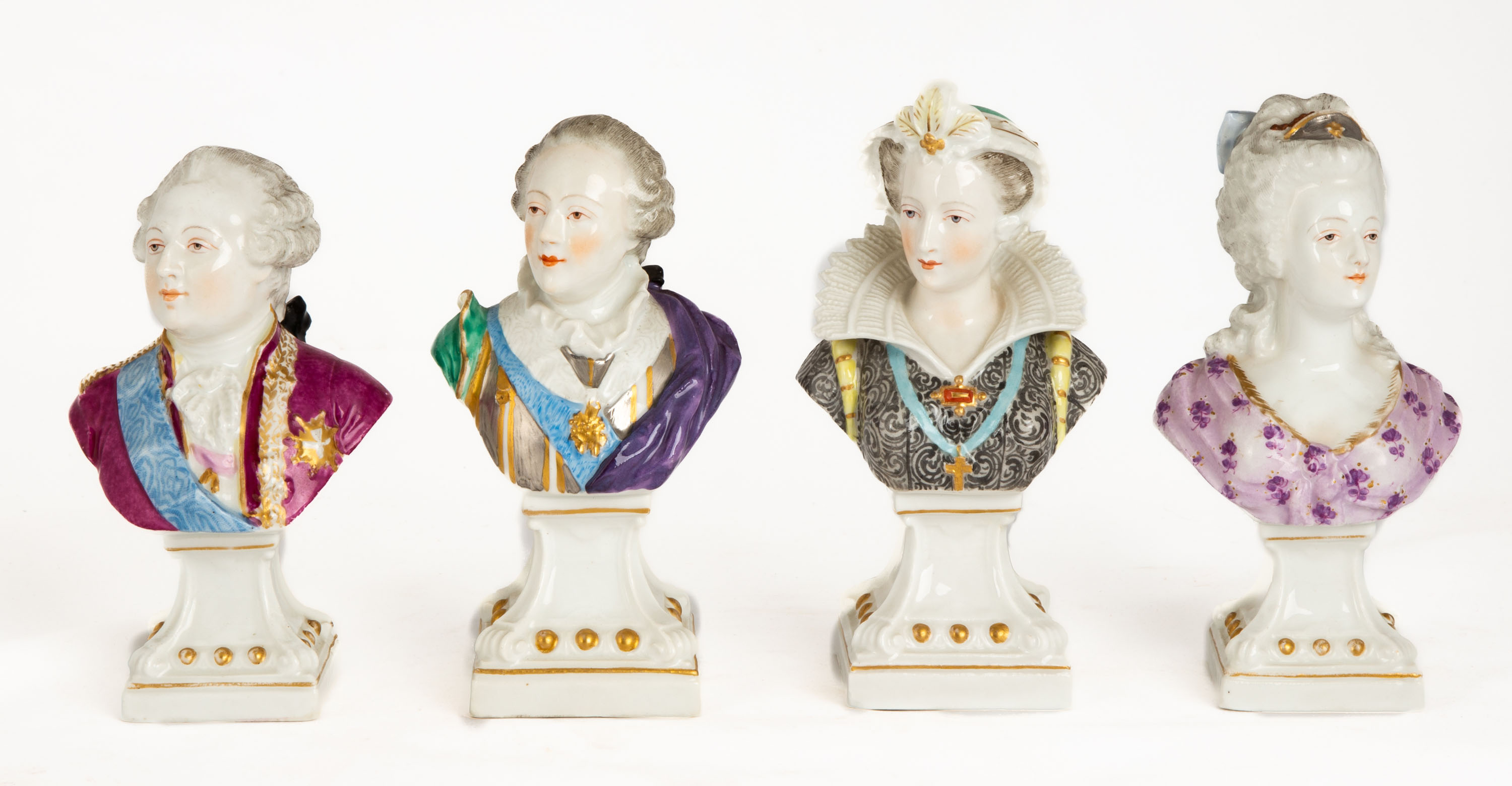 Appraisal: DRESDEN PORCELAIN BUSTS th century Louis XVI Marie Antoinette Louis