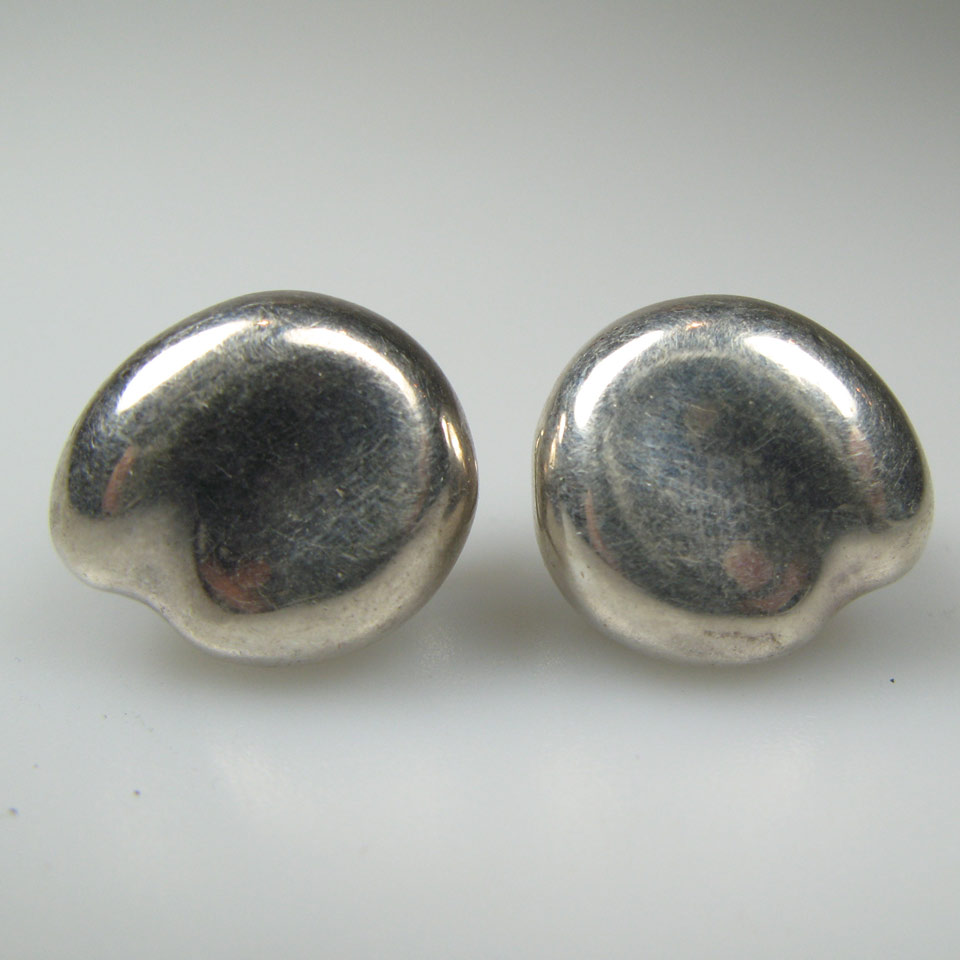 Appraisal: Pair Of Tiffany Co Peretti Sterling Silver Clip-Back Button Earrings