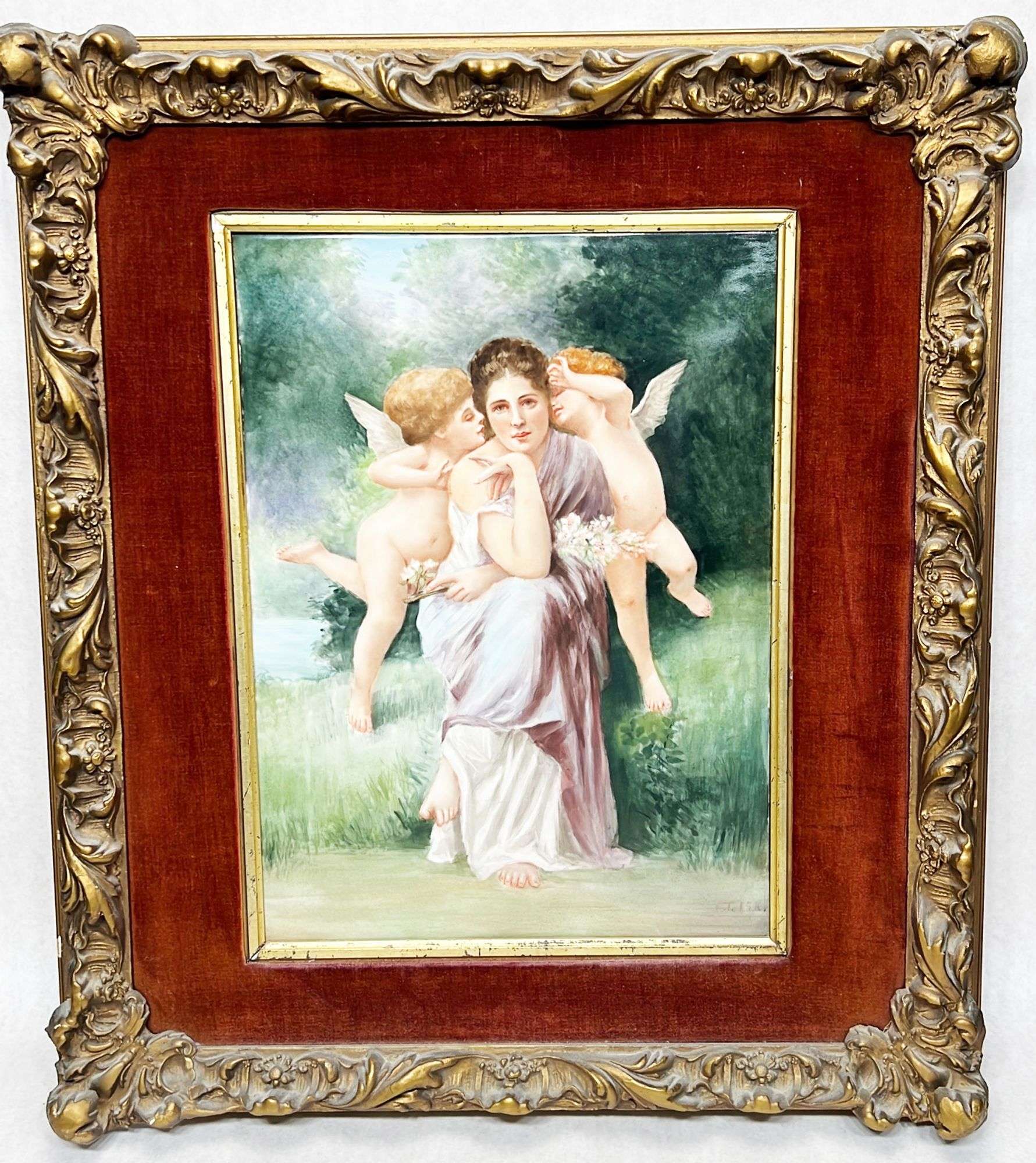 Appraisal: Large T V Limoges porcelain portrait paintingLate th or early