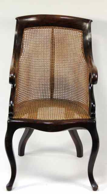 Appraisal: A Regency simulated rosewood berg re armchair