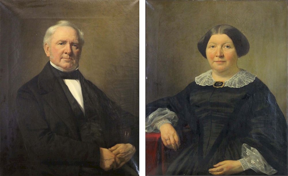 Appraisal: JACOB SPOEL DUTCH - Pair of Oils on Canvas Portraits