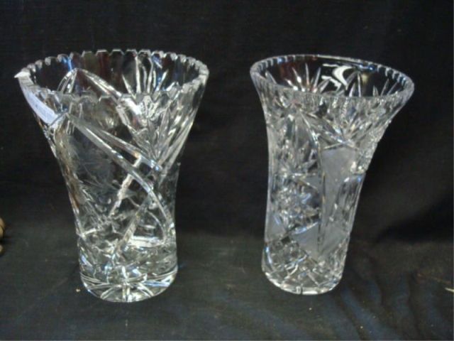 Appraisal: Cut Crystal Vases Dimensions Estimate -