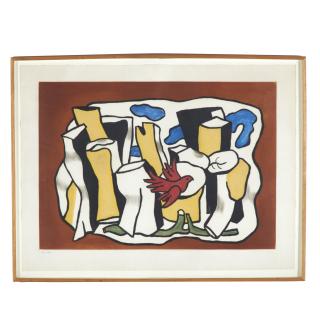 Appraisal: After Fernand Leger signed offset lithograph After Fernand Leger signed