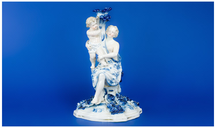 Appraisal: thC Sitzendorf Figure Group Showing A Mother And Child The