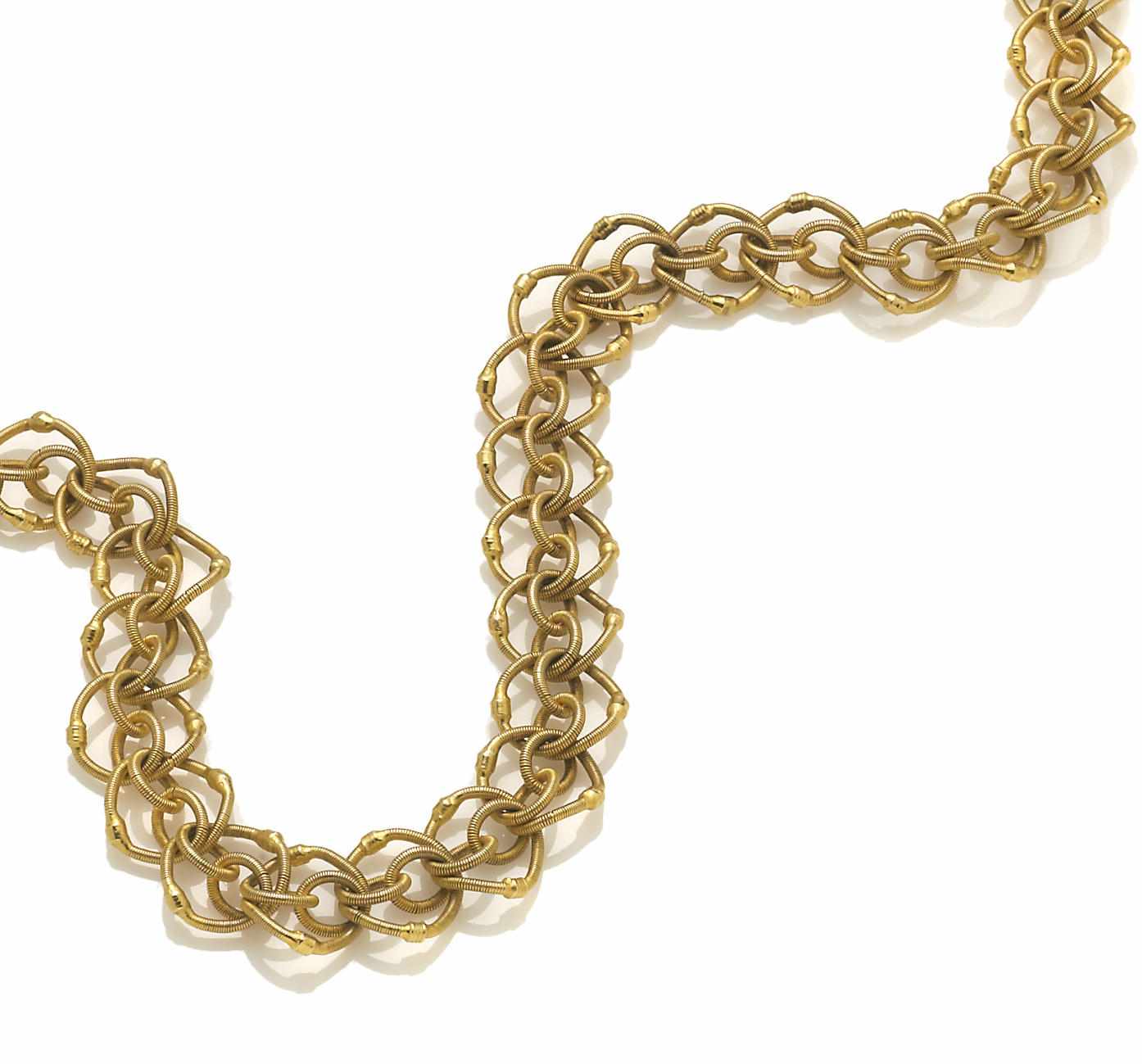 Appraisal: An eighteen karat gold fancy link necklace weighing approximately grams