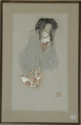 Appraisal: Japanese School Blind Priest in Noh Drama Print on paper