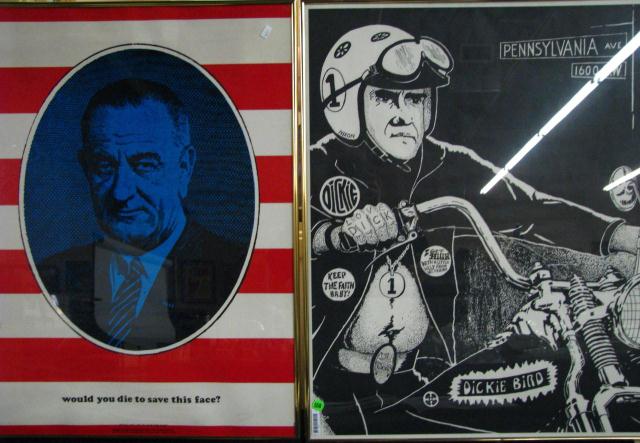 Appraisal: Two Framed Vintage Political Posters including Dicky Bird depicting Nixon