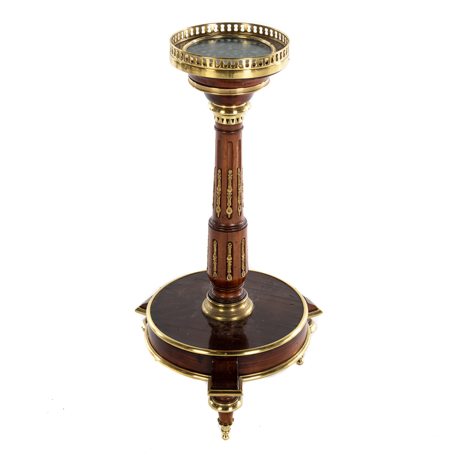 Appraisal: REGENCY ROSEWOOD LAMP STAND Circular form with reeded column supporting