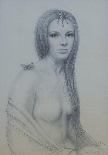 Appraisal: WHYTE Raymond American - June Female Nude Pencil Sketch ''