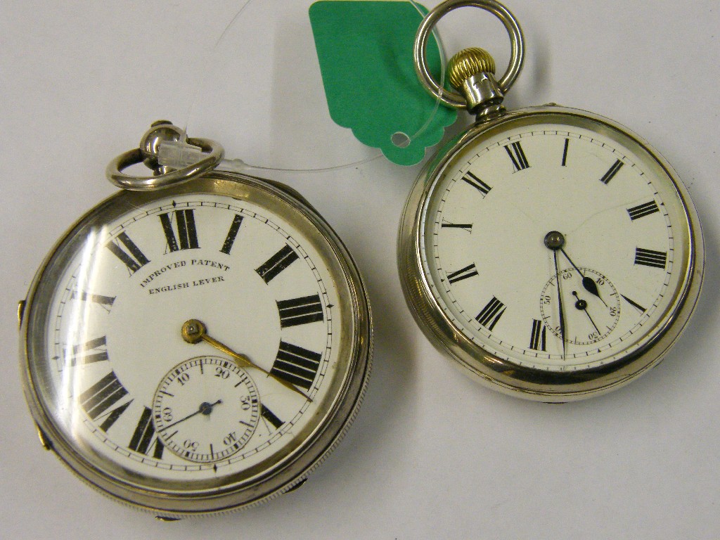 Appraisal: Silver Improved Patent English lever pocket watch hallmarked Chester movement