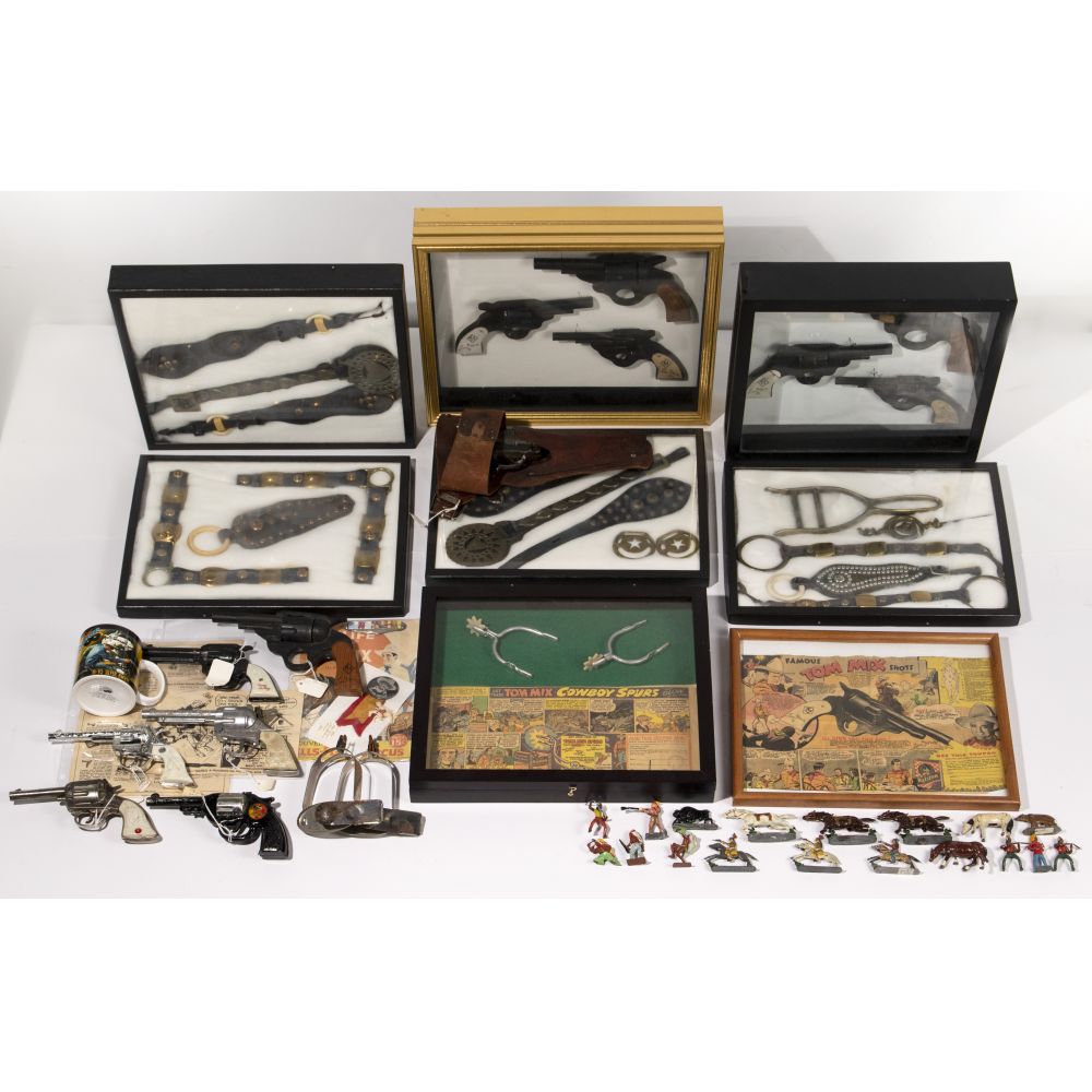 Appraisal: WESTERN THEMED TOY AND ACCESSORY ASSORTMENTOver items including shadow box