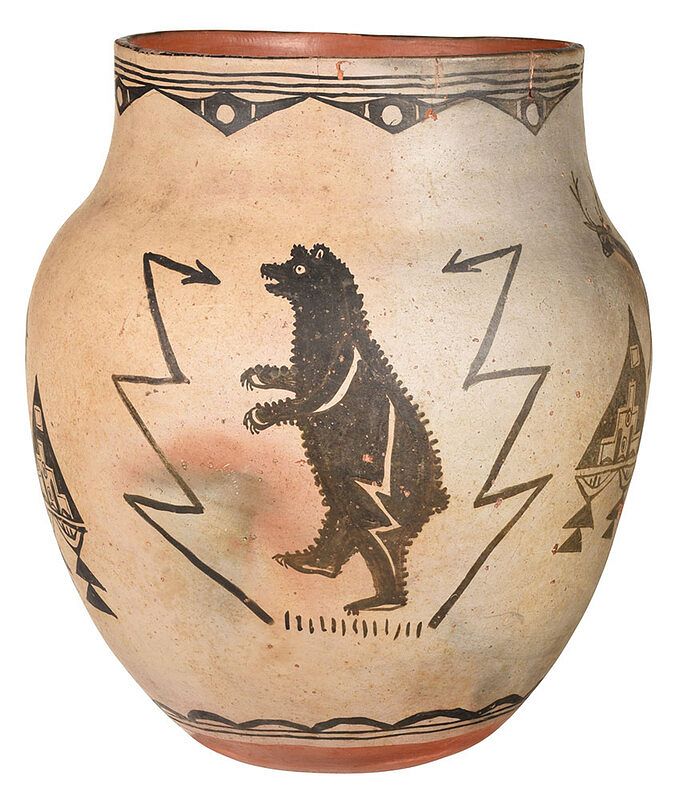 Appraisal: Large Cochiti Bear Pueblo Olla New Mexico early th century