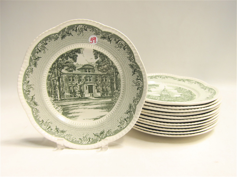 Appraisal: SET OF TWELVE WEDGWOOD COULDON LACE PLATES commemorating Dartmouth College