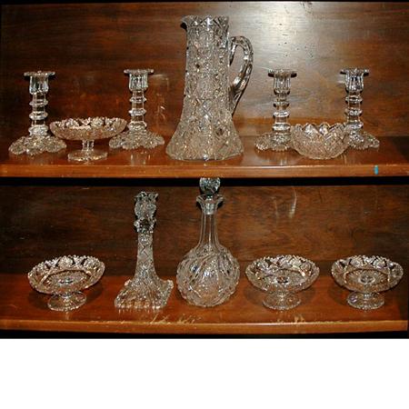 Appraisal: Group of Cut Colorless Glass Articles Estimate -