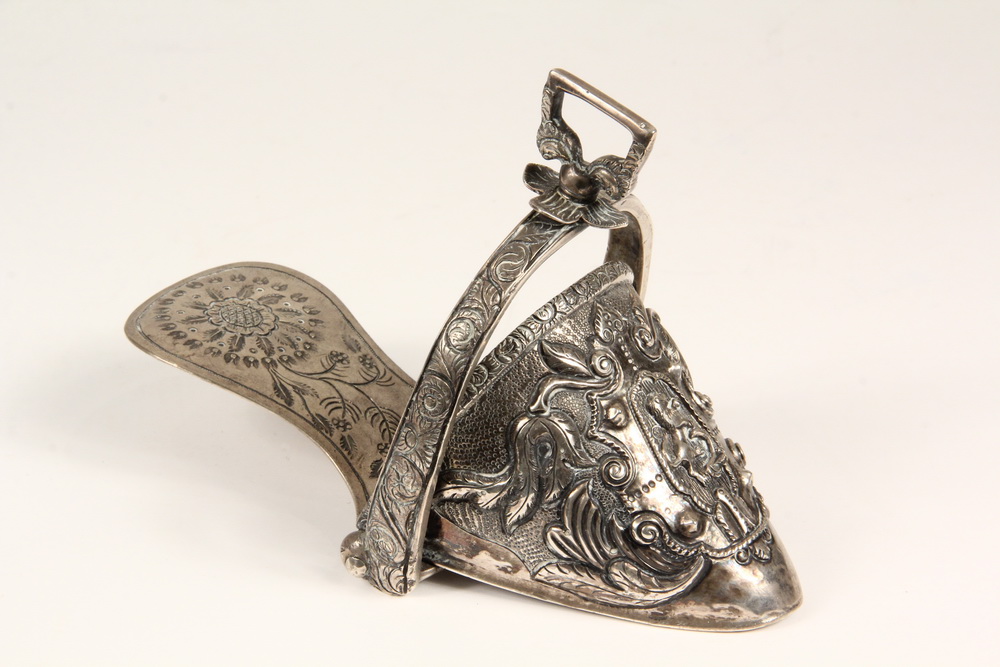 Appraisal: SILVER LADY'S STIRRUP - Late th c Spanish Sterling Single