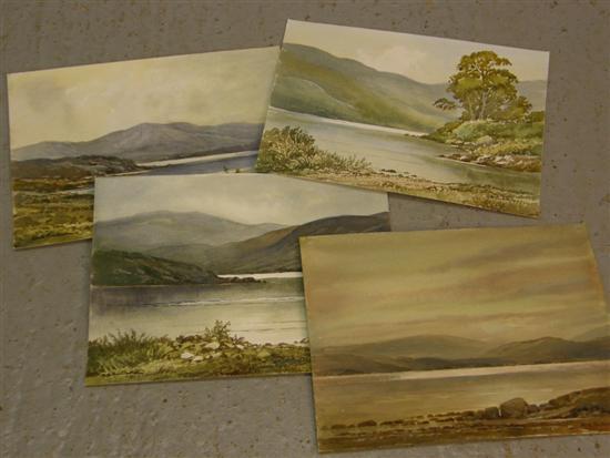 Appraisal: Keith Burtonshaw four watercolours of the Lake District Derwent Water