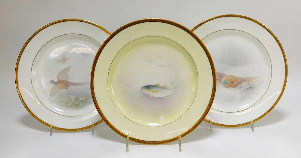 Appraisal: PC American Belleek Porcelain Pheasant Fish Plate United States th