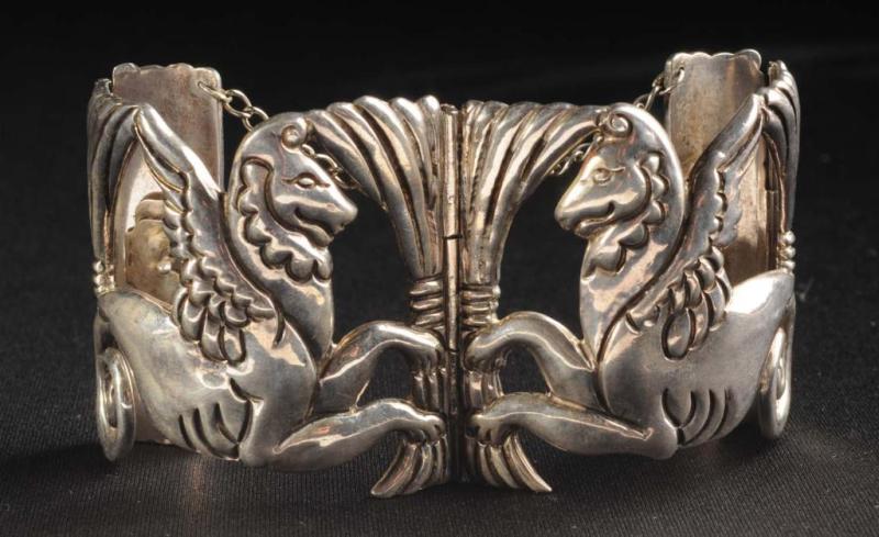 Appraisal: Sterling Silver Winged Pegasus Bracelet Description Circa to By Los