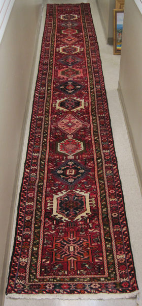 Appraisal: SEMI-ANTIQUE PERSIAN KARADJA RUNNER northwest Iran c - featuring a