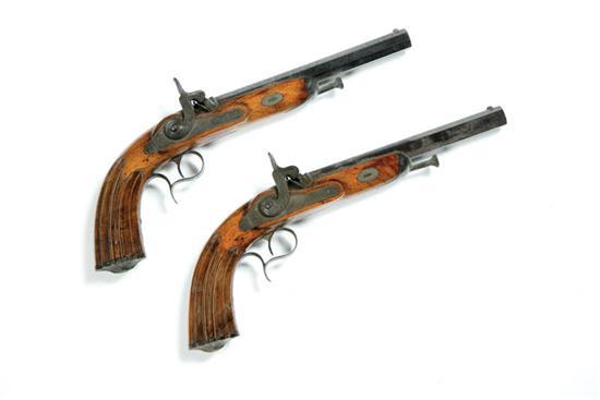 Appraisal: PAIR OF PERCUSSION DUELING PISTOLS France th century Signed on