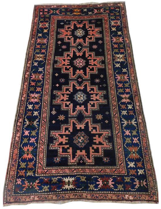 Appraisal: RUG Antique Caucasian Karabagh carpet with classic Lesghi medallion design