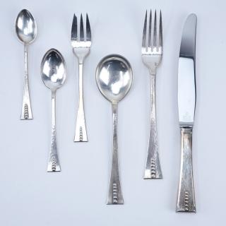 Appraisal: Seventy Two Pieces Carl Poul Petersen Sterling Silver Flatware Pattern