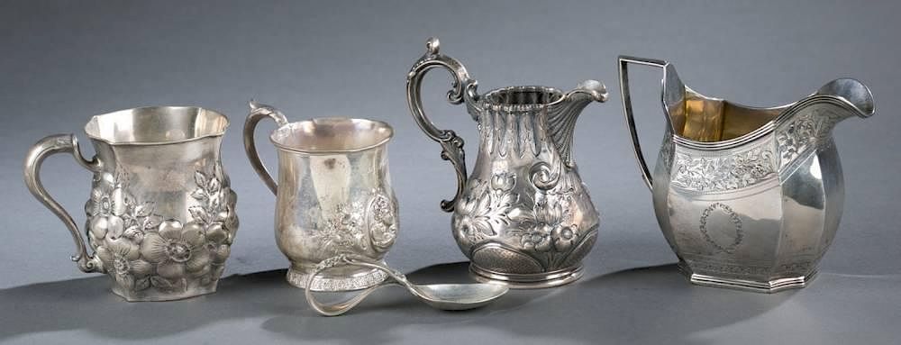 Appraisal: Group of small Sterling pitchers cups A group of small