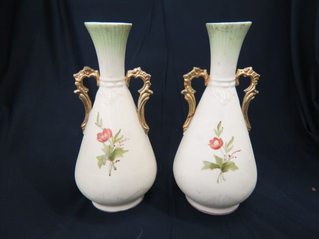 Appraisal: Pair of Teplitz Amphora Porcelain Vases R S Tk mark