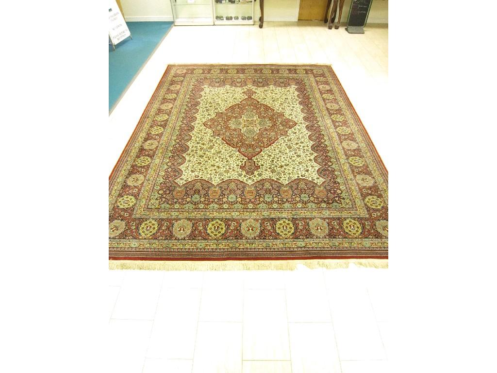 Appraisal: A Persian style Carpet of multi bordered design having central