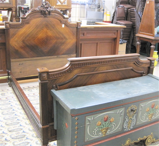 Appraisal: LOUIS XVI STYLE ROSEWOOD BED WITH RAILS French c full