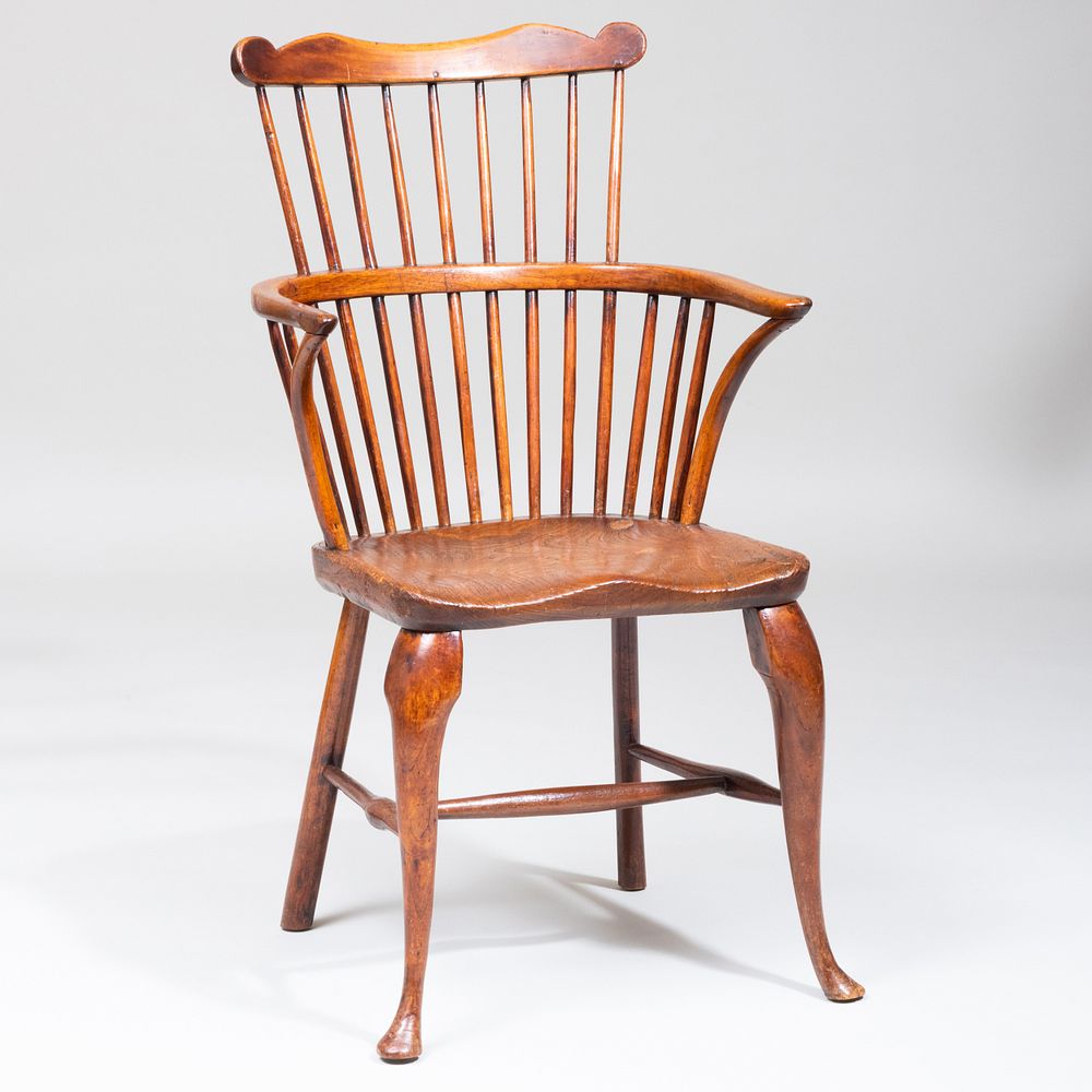 Appraisal: English Elm Ash and Beechwood Comb-Back Windsor Armchair x x