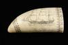 Appraisal: SCRIMSHAW - Contemporary scrimshawn whale's tooth with ship design 'The