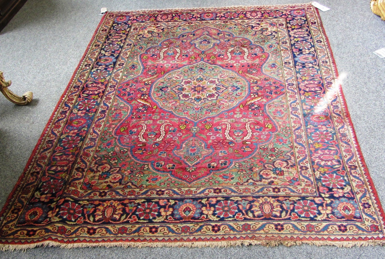 Appraisal: A Tabriz rug Persian the pink field with a sage