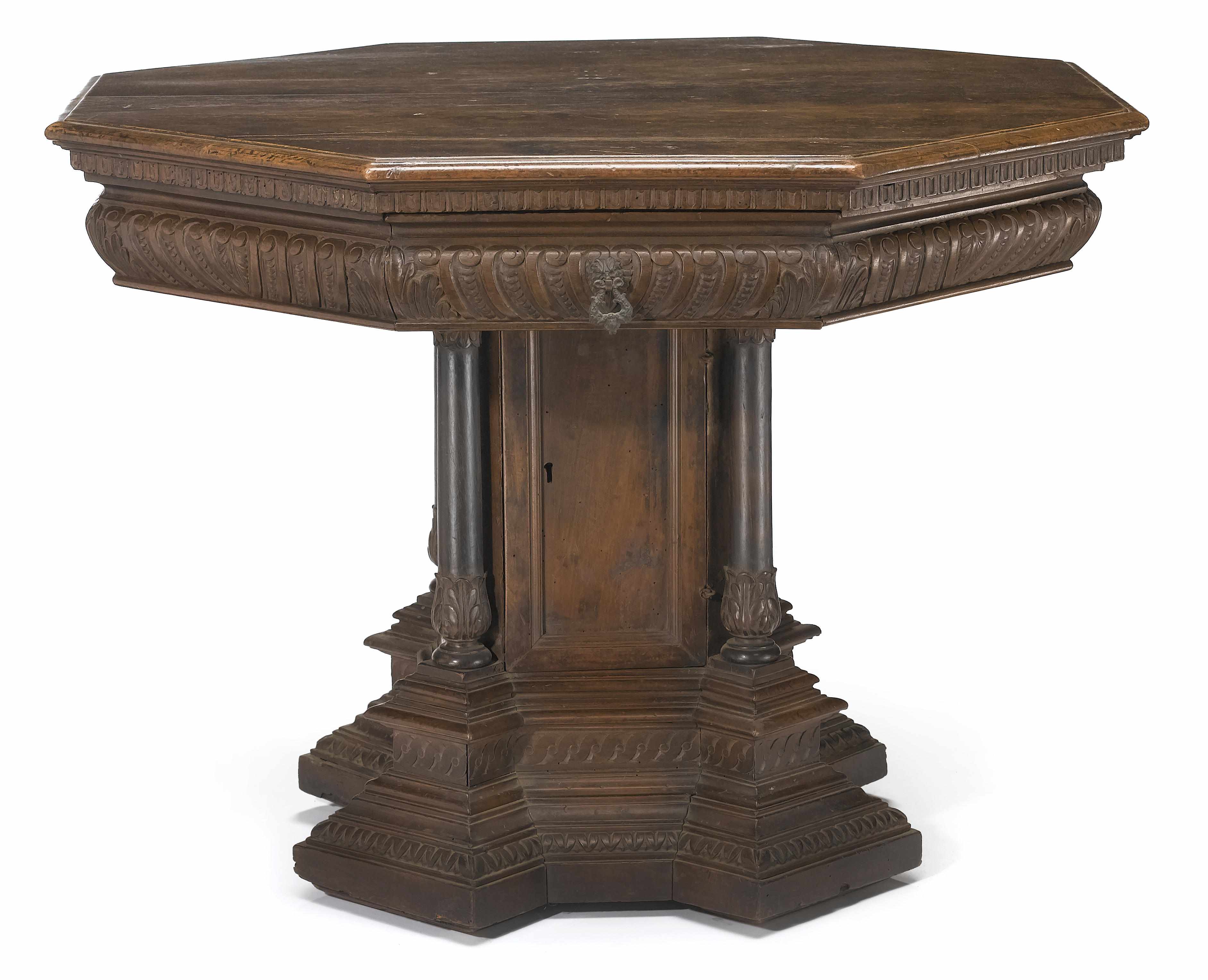 Appraisal: An Italian Renaissance walnut center table Tuscan late th early