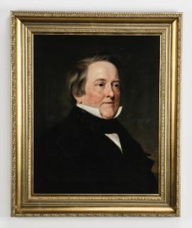 Appraisal: th c American O c half portrait of a gentleman