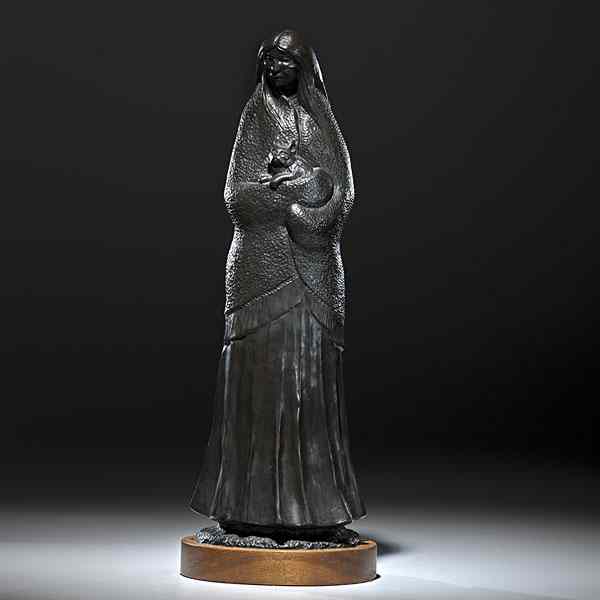 Appraisal: Allan Houser Companions Bronze Sculpture cast height without wooden base