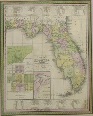 Appraisal: Antique hand-colored map of Florida pub by Thomas Copperthwaite forts