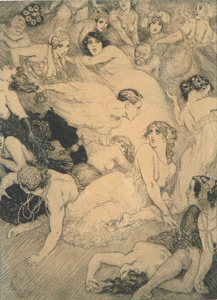 Appraisal: Norman Lindsay - The Song etching signed 'Norman Lindsay' under