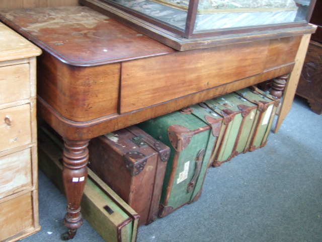 Appraisal: An early th century mahogany framed square piano the hinged