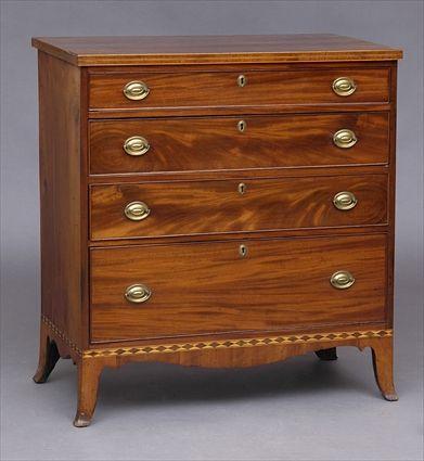 Appraisal: FEDERAL INLAID MAHOGANY CHEST OF DRAWERS The top with line-inlaid