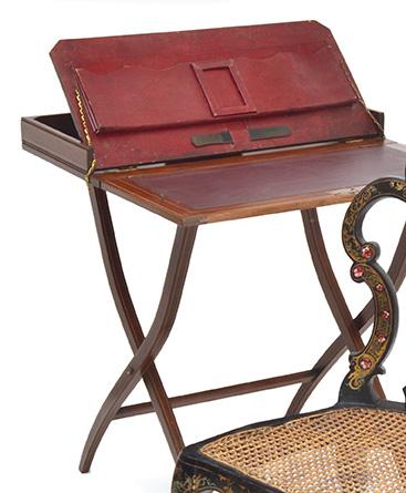 Appraisal: - VICTORIAN CAMPAIGN WRITING DESK WITH FITTED LEATHERETTE INTERIOR COMPARTMENTS