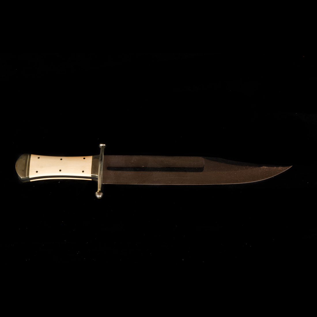 Appraisal: MODERN VOORHIS BOWIE KNIFE WITH A FAUX IVORY HANDLE INLAID